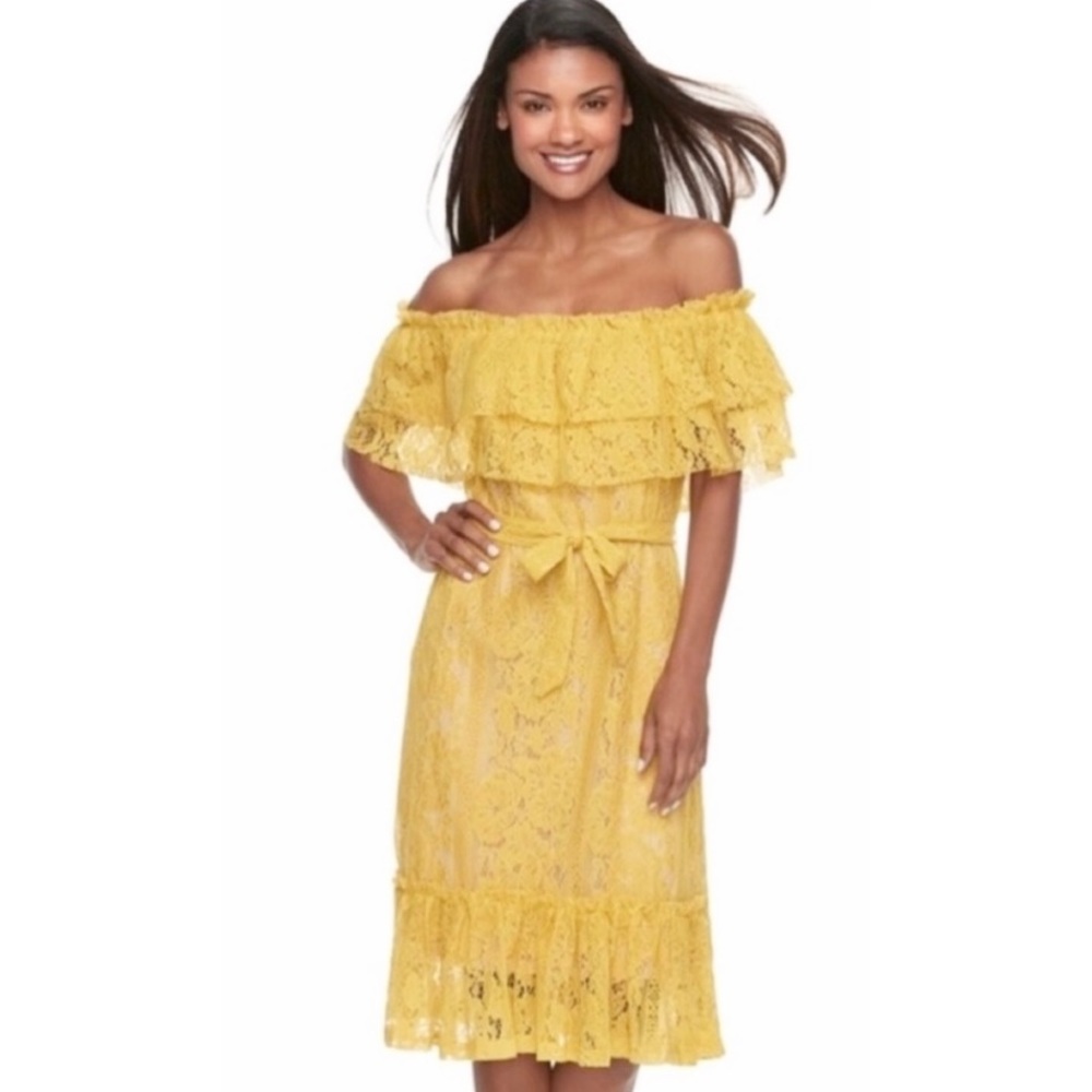 Sharagano Lace Off The Shoulder Dress NWT